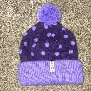 Chaos Kids Purple Polka Dot Beanie